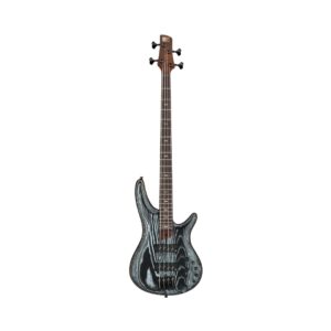 1. Ibanez Premium SR1320SB bass guitar in Aqua Wave finish, featuring a low gloss design and sleek body shape.