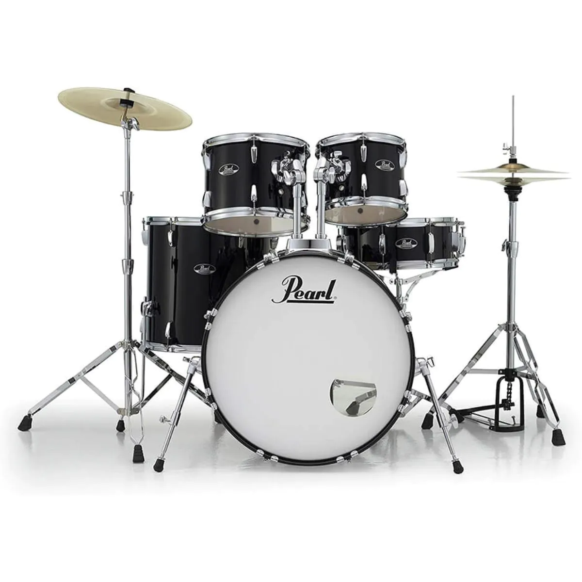 Pearl Rodeshow RS525SC/C#31 5 pcs Complete Drum Set with Cymbals - Jet Black