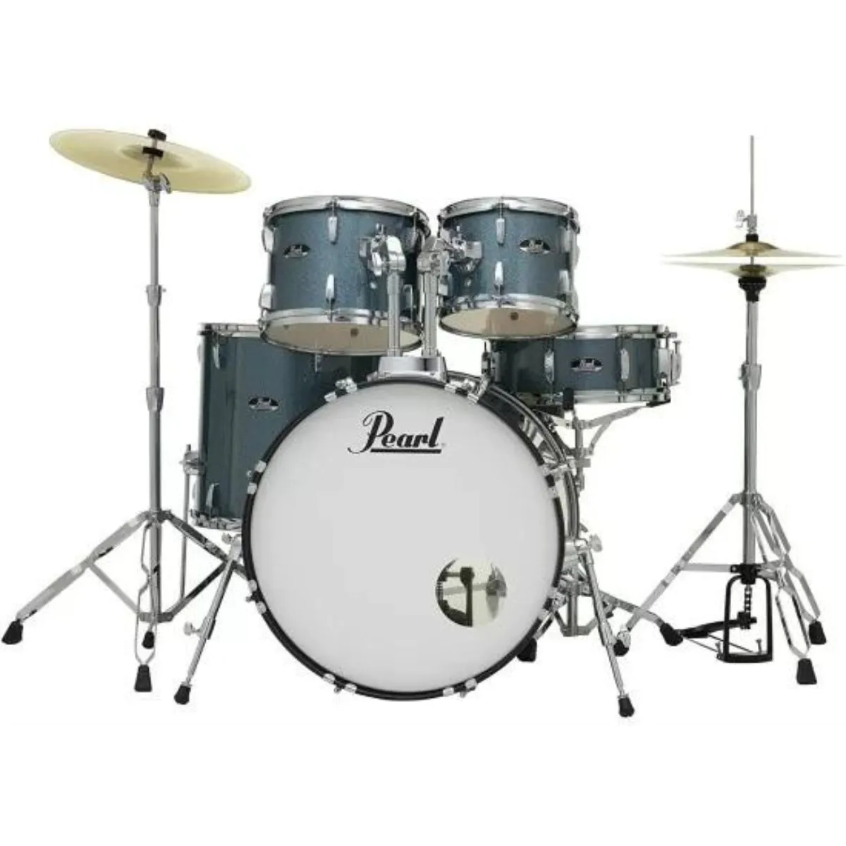 Pearl Rodeshow RS525SC/C#703 5 pcs Complete Drum Set with Cymbals - Aqua Blue Glitter